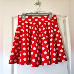 Red and White Polka Dot Skirt